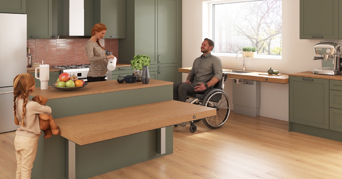 Supension Table Suspended tables with height adjustment from Pressalit